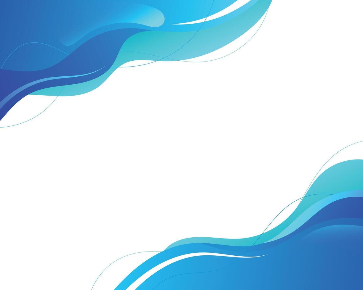 Abstract blue gradient curved wave background vector