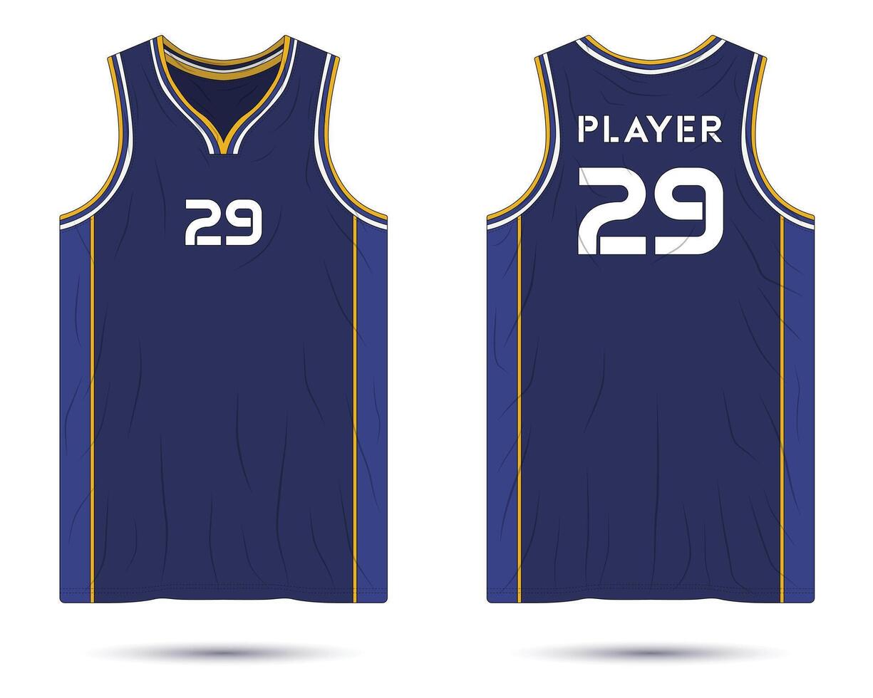 Basketball jersey uniform mockup front and back view vector