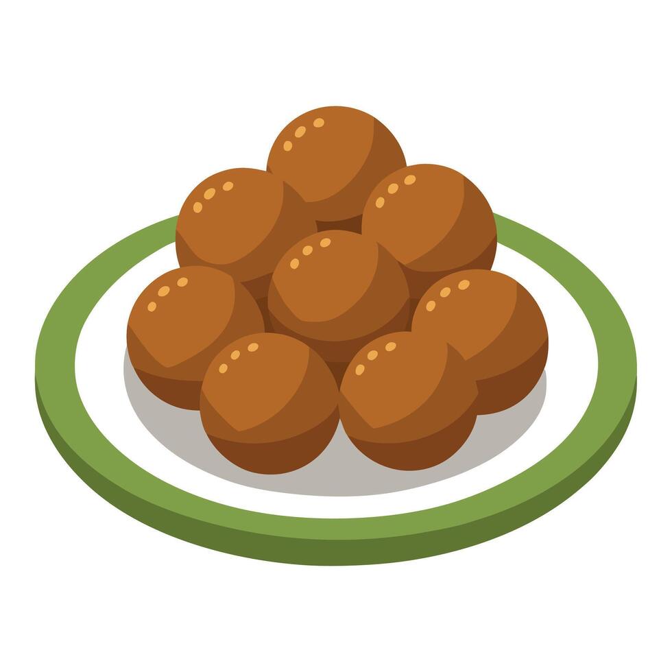 Falafel balls on a plate vector