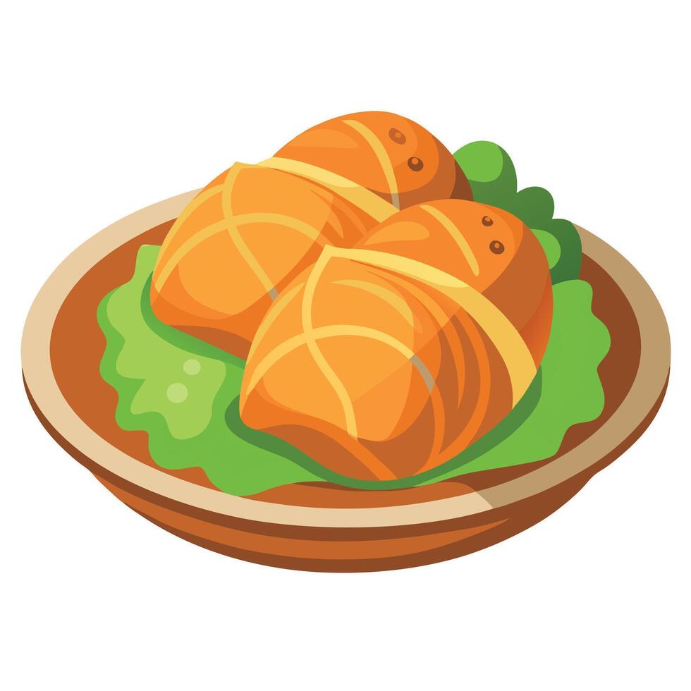 Stuffed cabbage rolls. vector