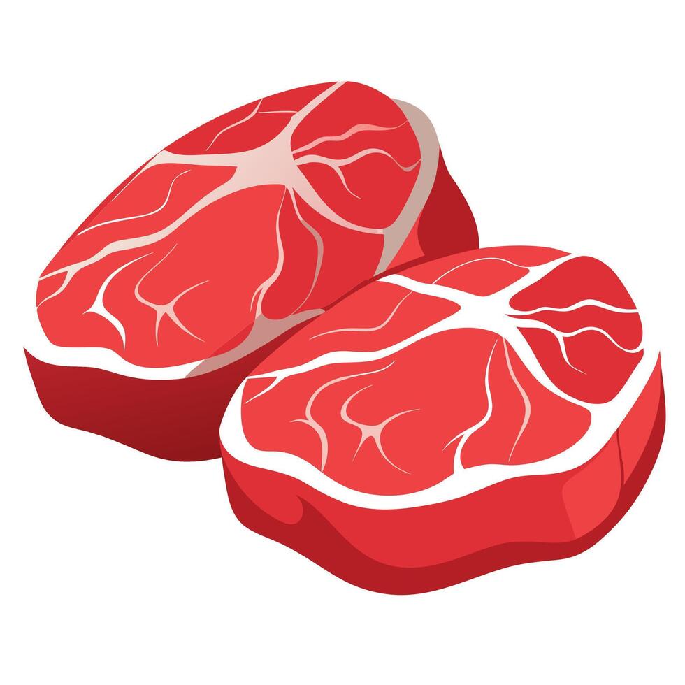 Fresh raw beef steaks. vector