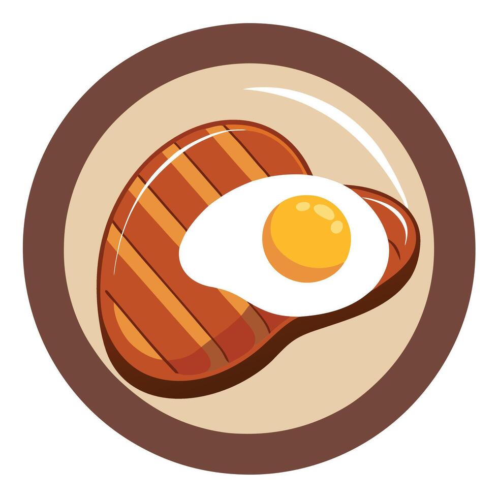 A mouthwatering image of a perfectly grilled steak and egg dish. Food Wallpaper. vector