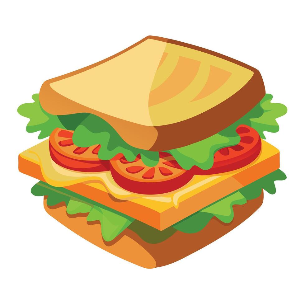 Delicious Sandwich with Crisp Bacon. Fresh Lettuce. and Tomato on Rustic Bread vector