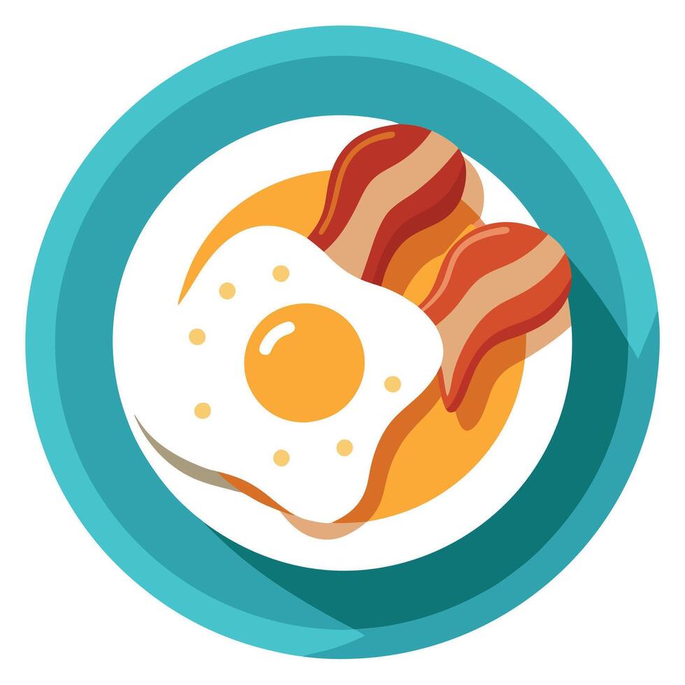 A plate featuring a bed of seasoned. roasted potatoes topped with a sunny-side-up fried egg. The dis vector