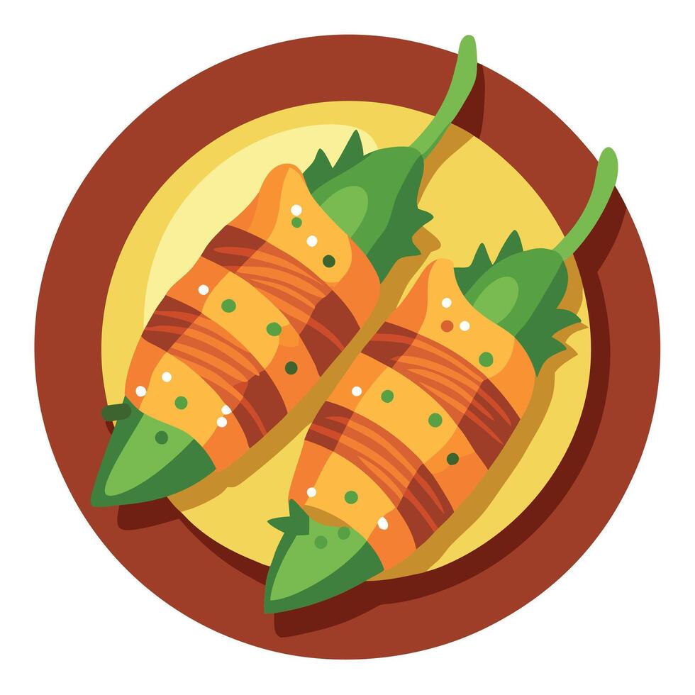 Bacon-wrapped jalapeno poppers with cheese. herbs. and spices. from above vector