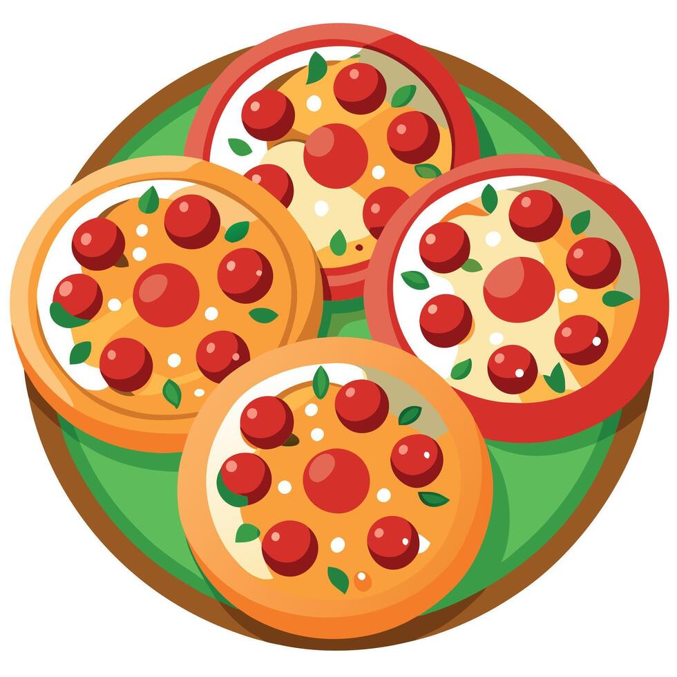 Group of delicious Italian pizza. isolated on transparent background. file vector