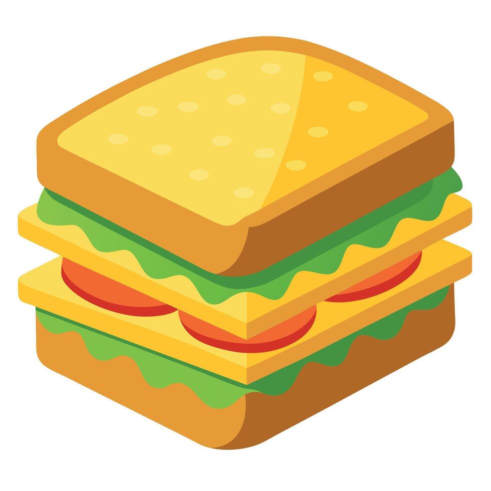 Cheesy sandwich isolated on white or transparent background.transparency vector