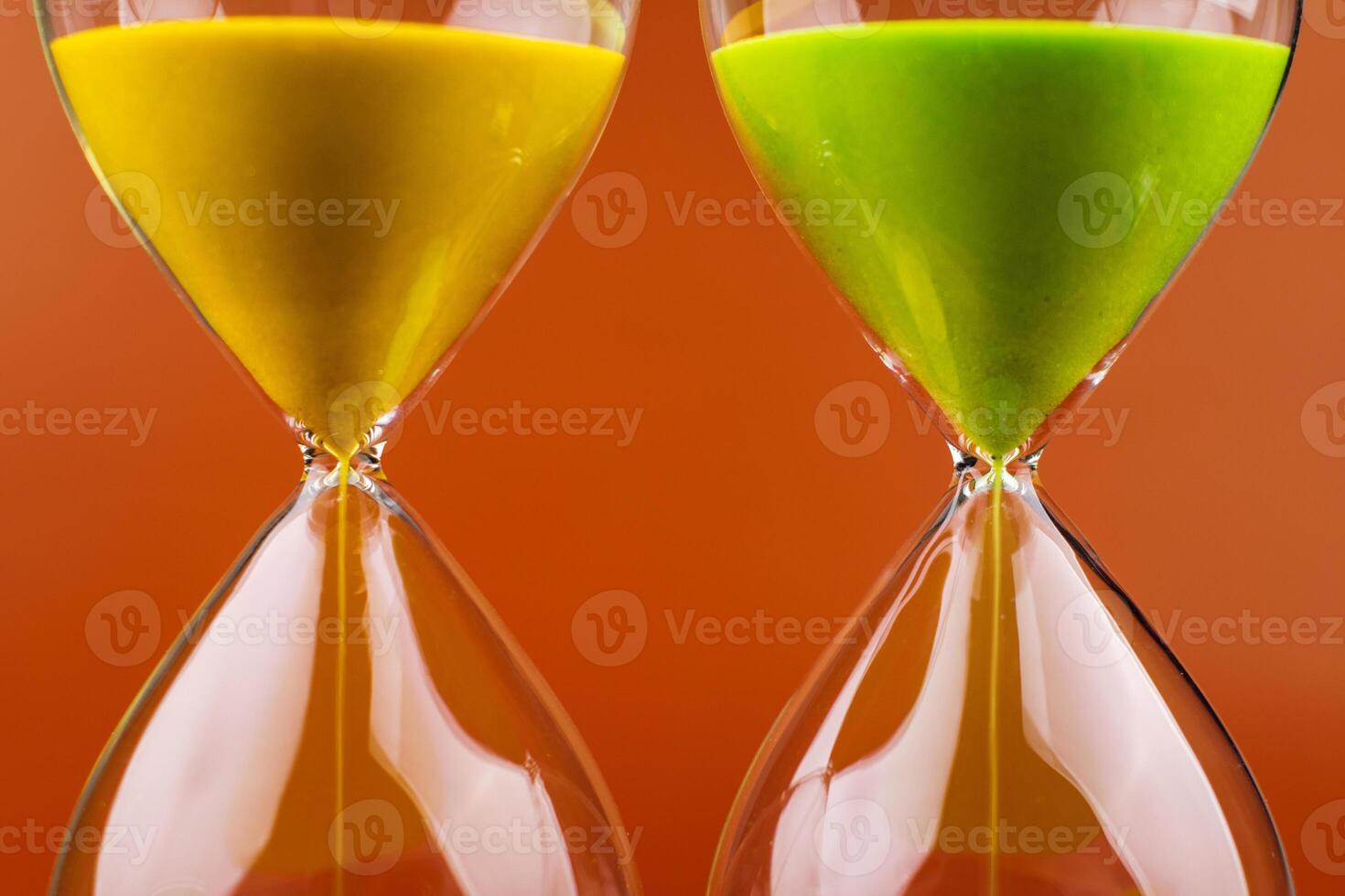 Hourglass stopwatch photo in studio The rule of limited time in work and life