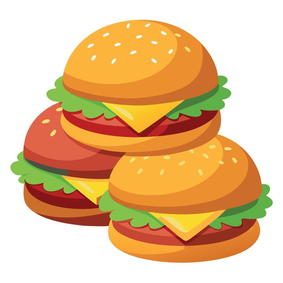 Burgers set looks delicious clear look isolated on white background or transparent background vector