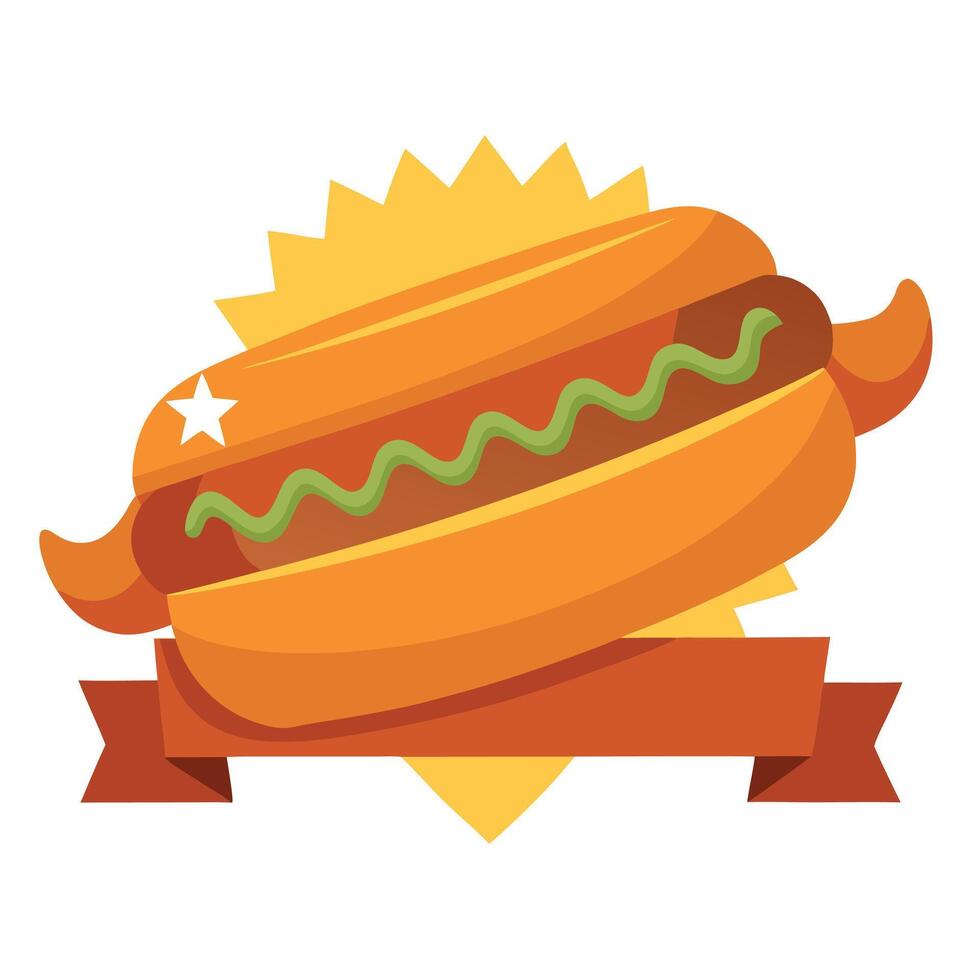 Homemade Hot Chili Dog with Cheddar Cheese and Onions. Creative Banner. Copyspace image vector