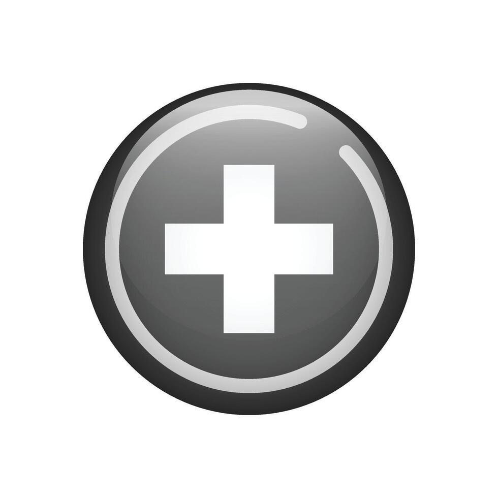 Plus sign icon isolated on white background. Medical symbol of emergency. vector