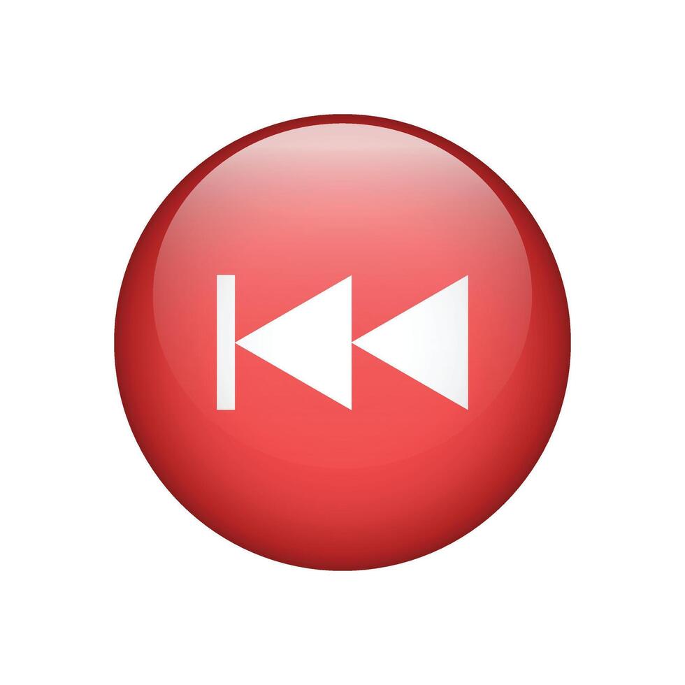 Fast backward arrow button icon isolated. vector