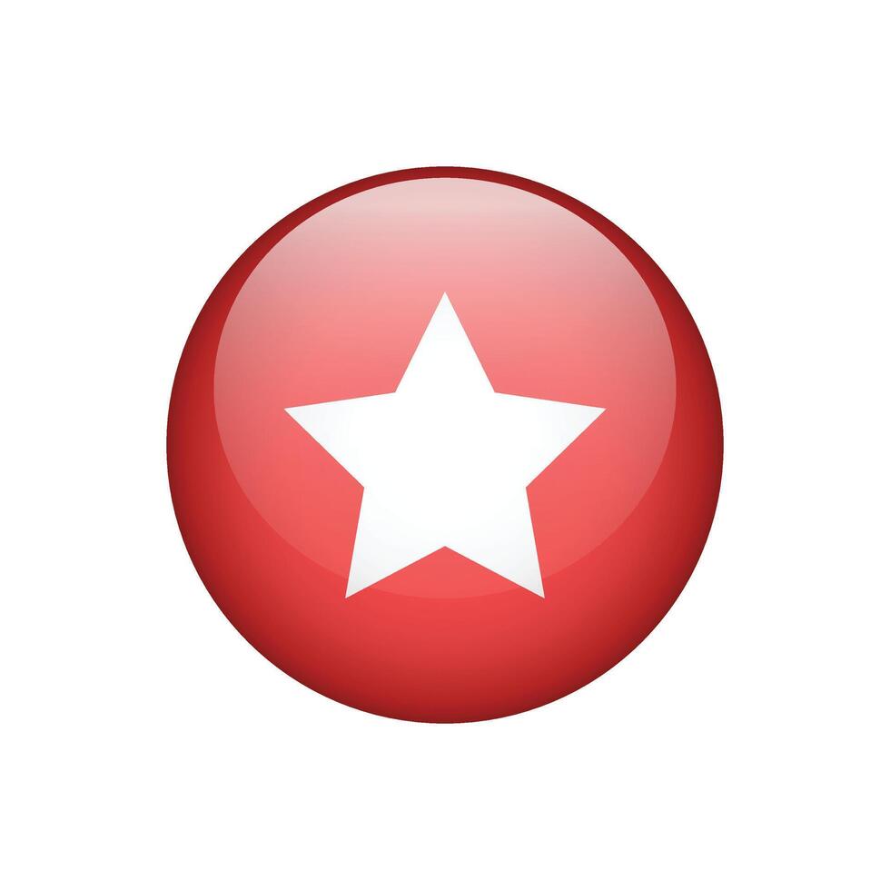 Favorite star realistic button icon sign isolated on white background. vector