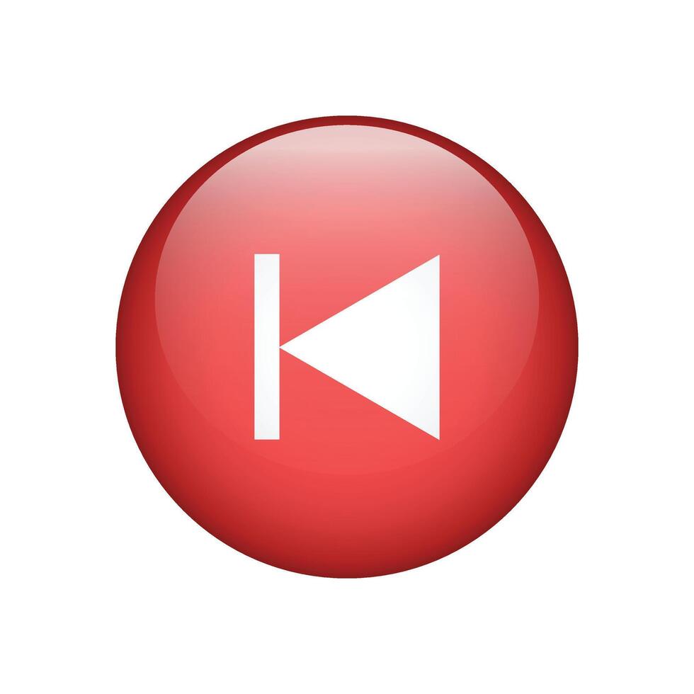 Previous button icon, isolated on white background. vector