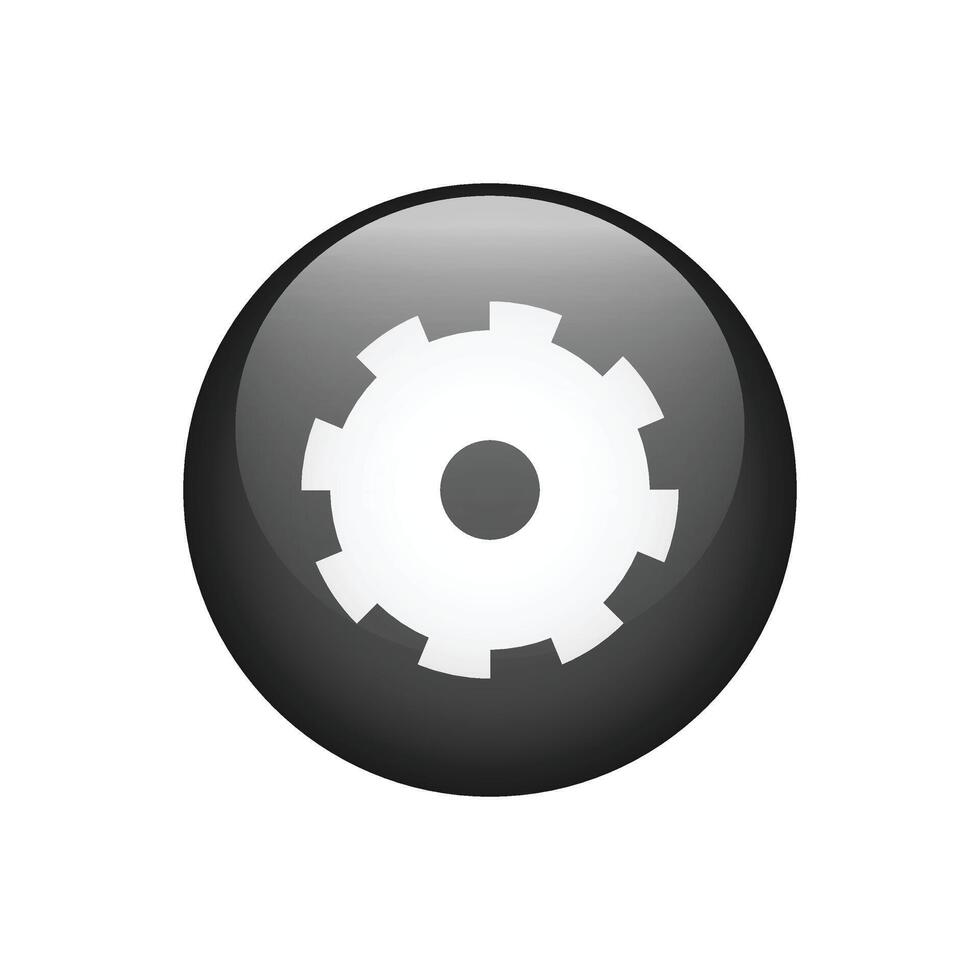 Black setting icon. Cogwheel symbol. Gear wheel. illustration vector