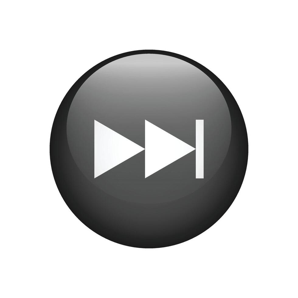 Fast forward icon isolated on white background. Next round button illustration vector