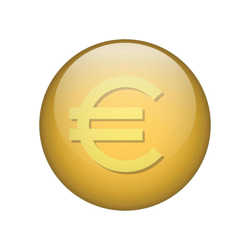 Euro Round Icon Sign Isolated Background. Illustration vector