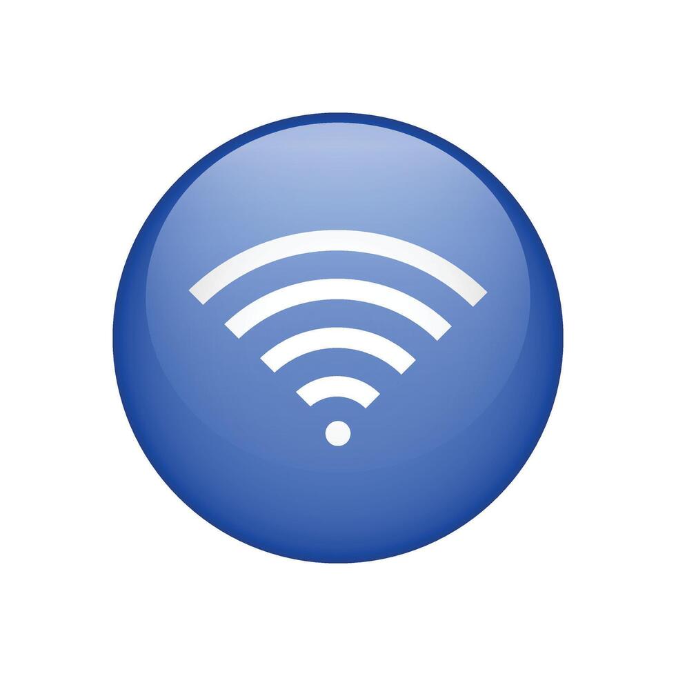 Wifi wireless network signal button icon for apps. vector
