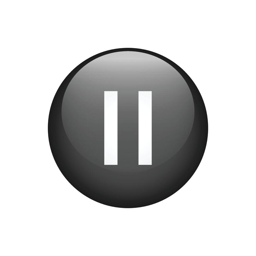 Pause black button icon sign. illustration vector