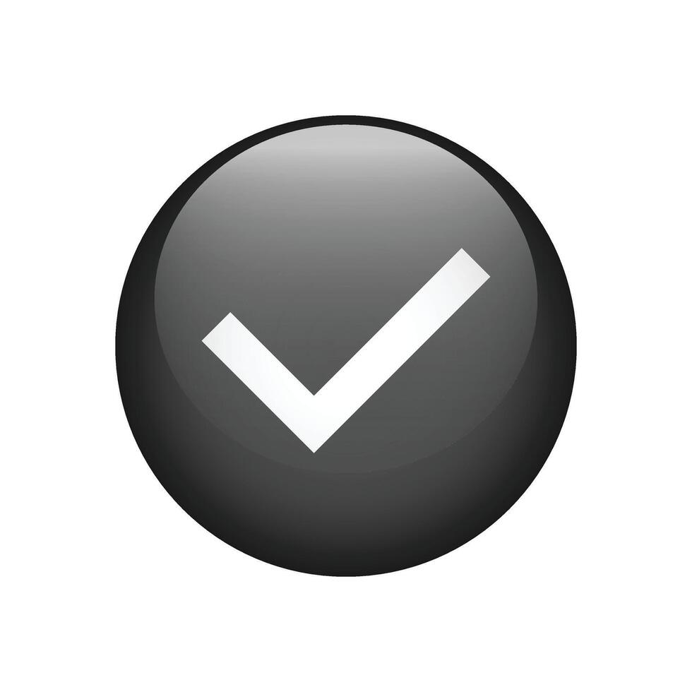 Approval check mark icon isolated on white background. vector