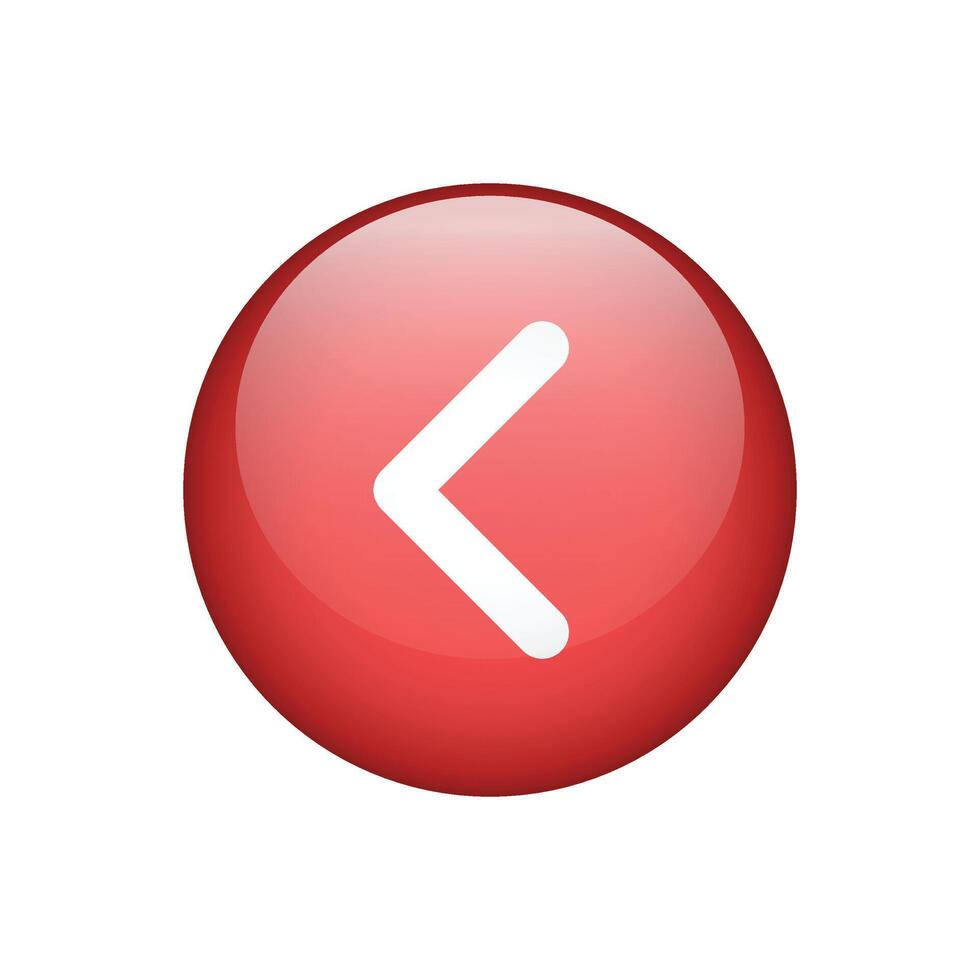 Realistic arrow button icon, sign isolated on white background. vector