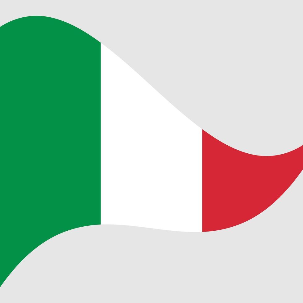 Waving flag of Italy isolated on white. vector