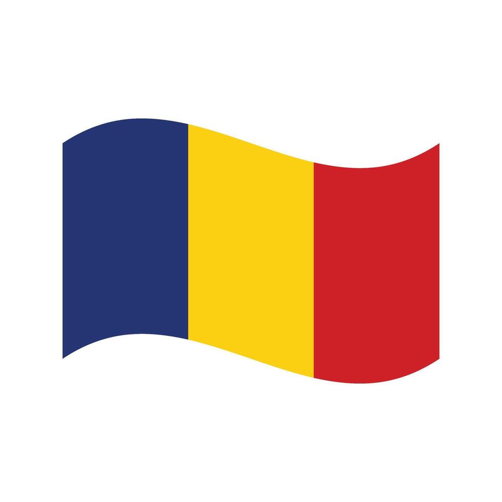 Wave flag of Romania. Isolated vector