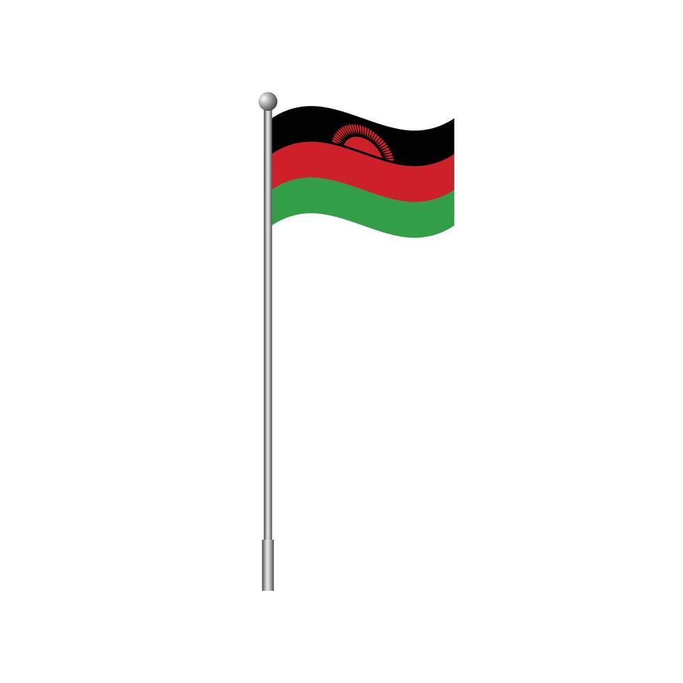Malawi flag isolated on white background. vector