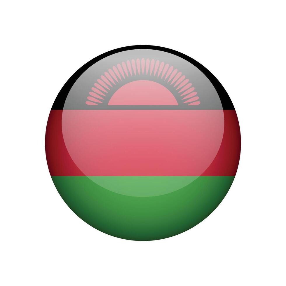Flag of Malawi. Round icon vector