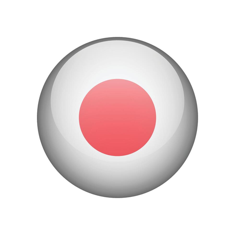 Flag of Japan. Round icon vector