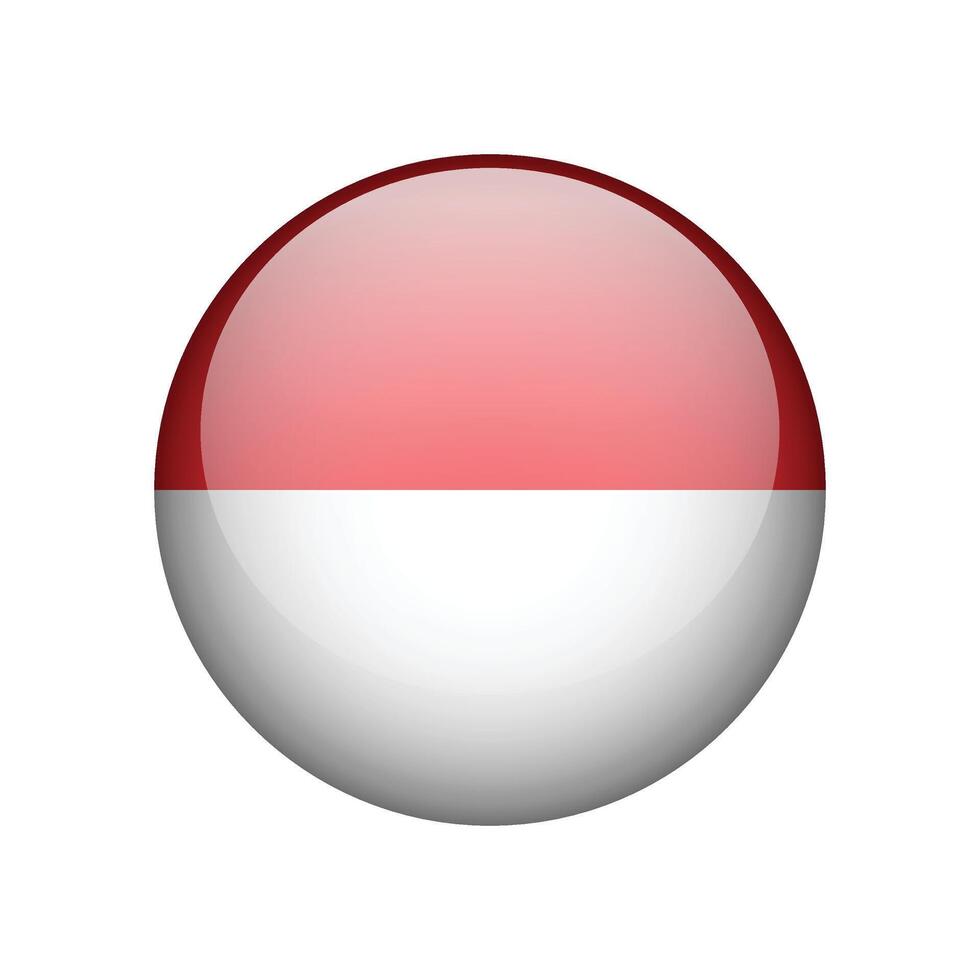 Flag of Indonesia. Round icon vector