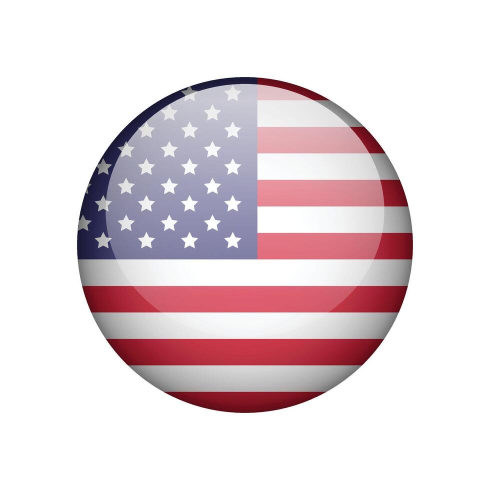Flag of America. Round icon vector