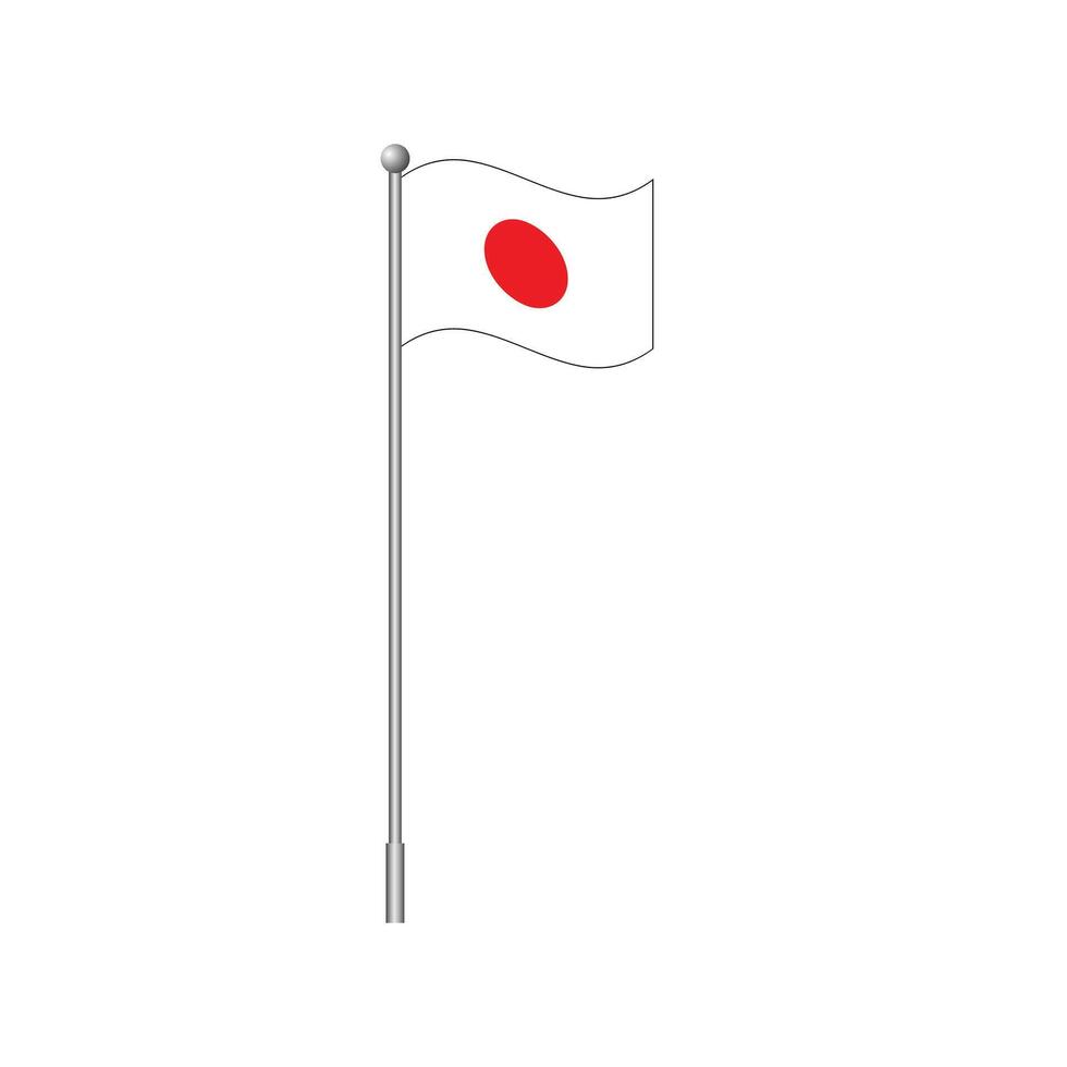 Flag of Japan isolated on white background. vector
