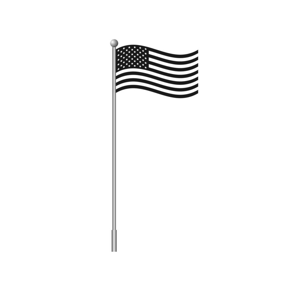 American monochrome flag isolated on white background. vector