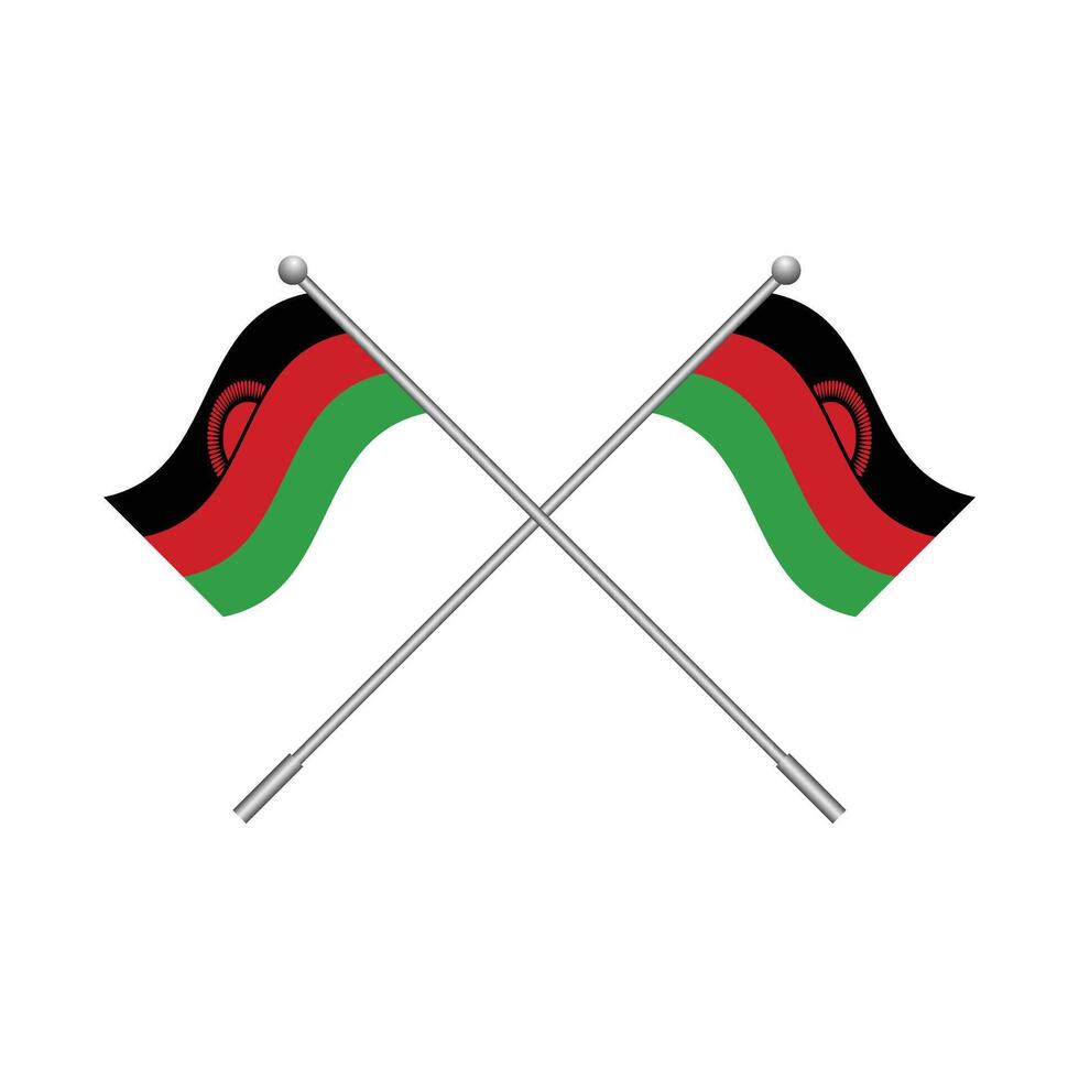 Malawi flag isolated on white background. vector