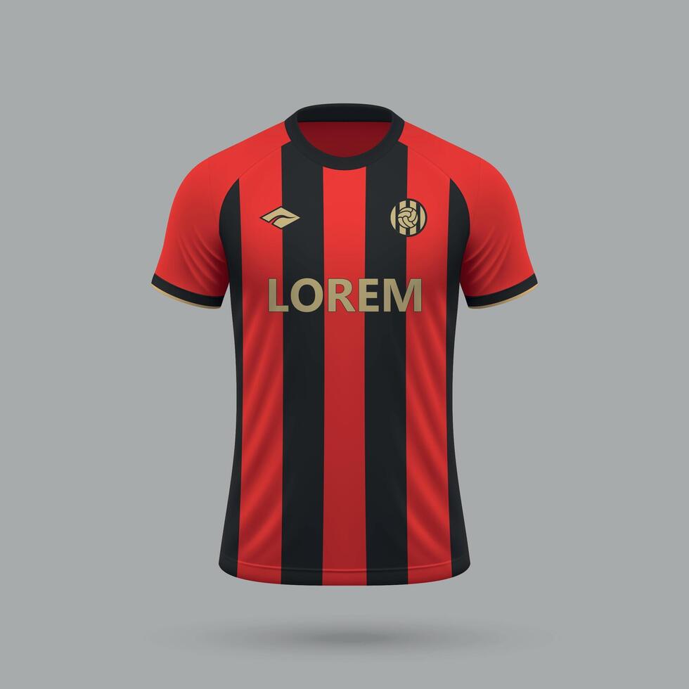 3d realistic soccer jersey in Nice style, football shirt template vector