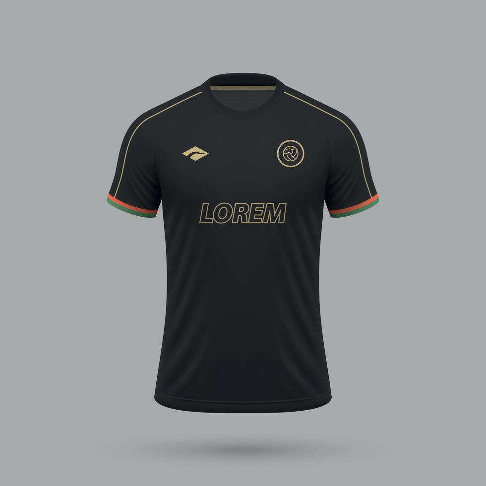 3d realistic soccer jersey in Venezia style, football shirt template vector