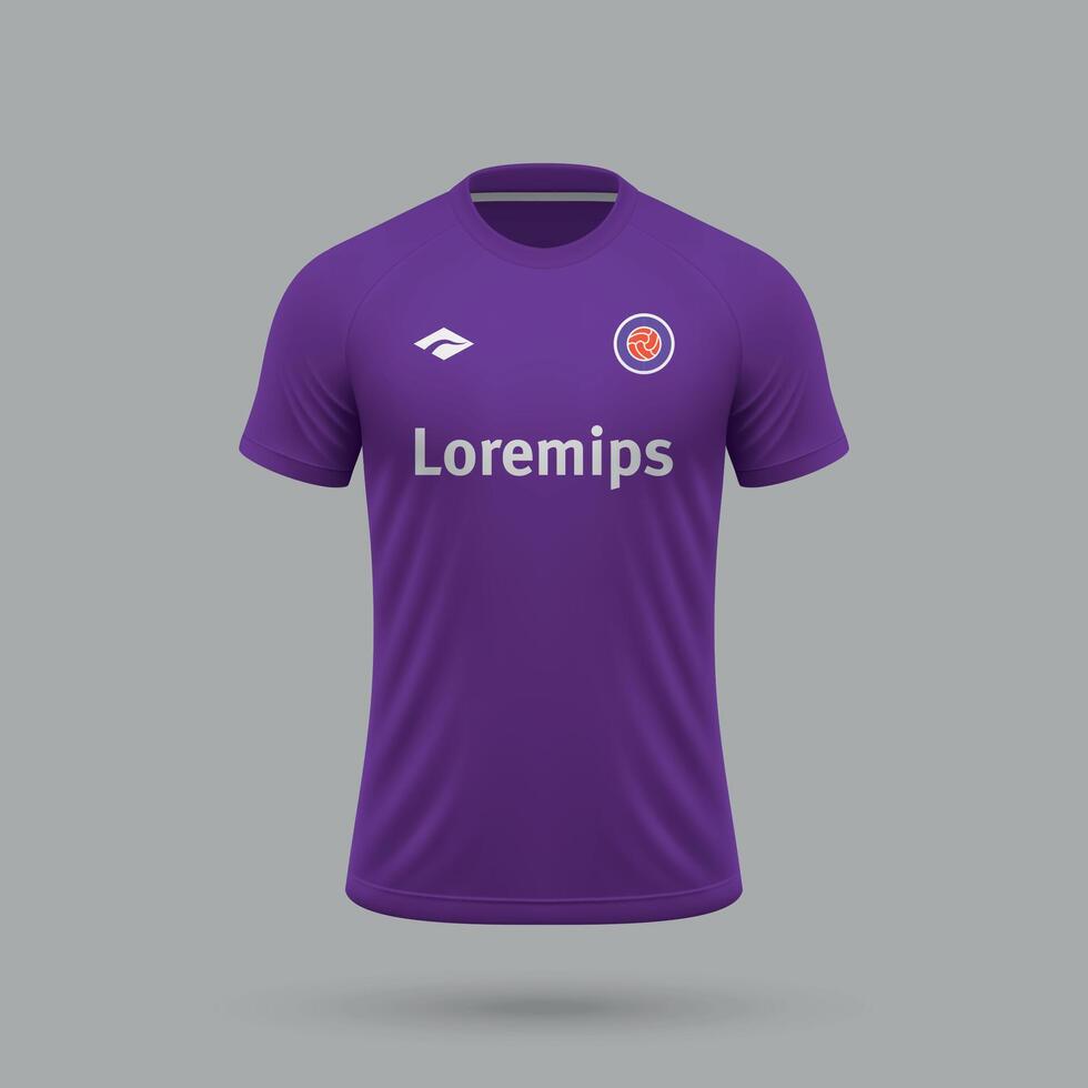 3d realistic soccer jersey in Fiorentina style, football shirt template vector