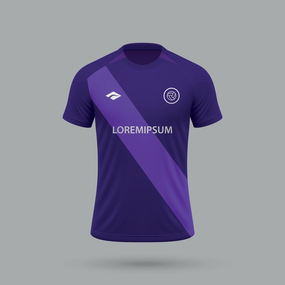 3d realistic soccer jersey in Toulouse style, football shirt template vector