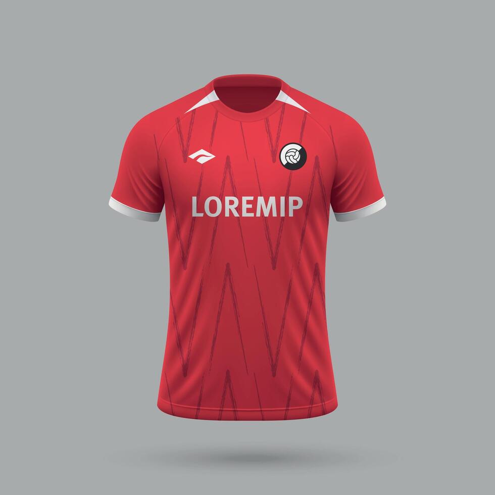 3d realistic soccer jersey in Freiburg style, football shirt template vector