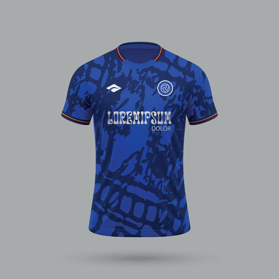 3d realistic soccer jersey in Getafe style, football shirt template vector