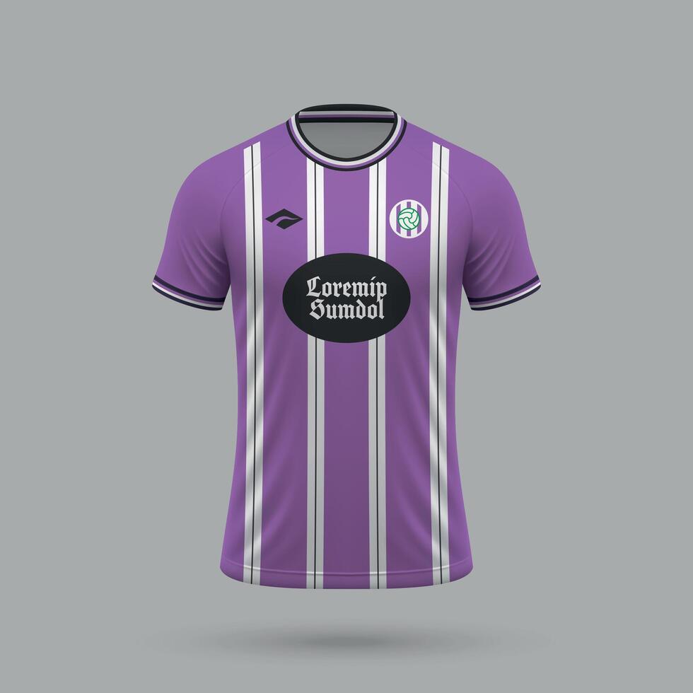 3d realistic soccer jersey in Valladolid style, football shirt template vector
