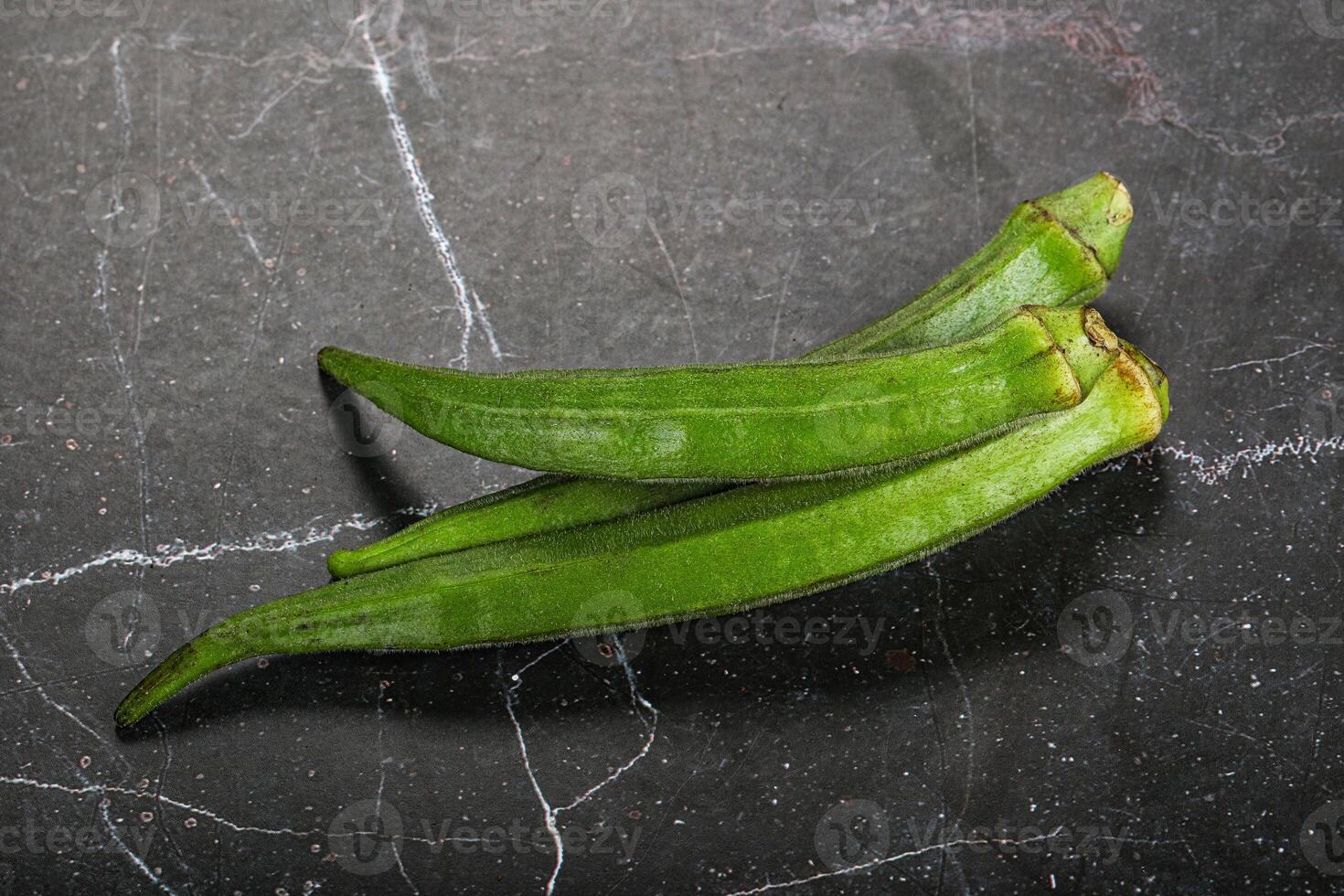 Raw organic natural okra vegetable photo