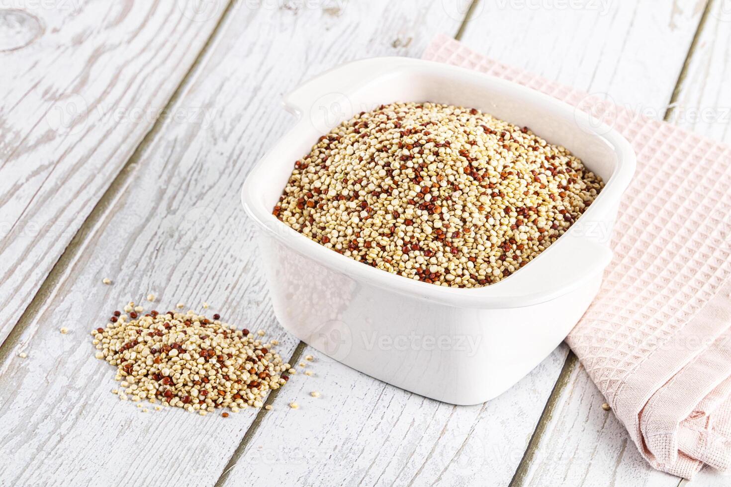 Raw dry quinoa cereal grain photo