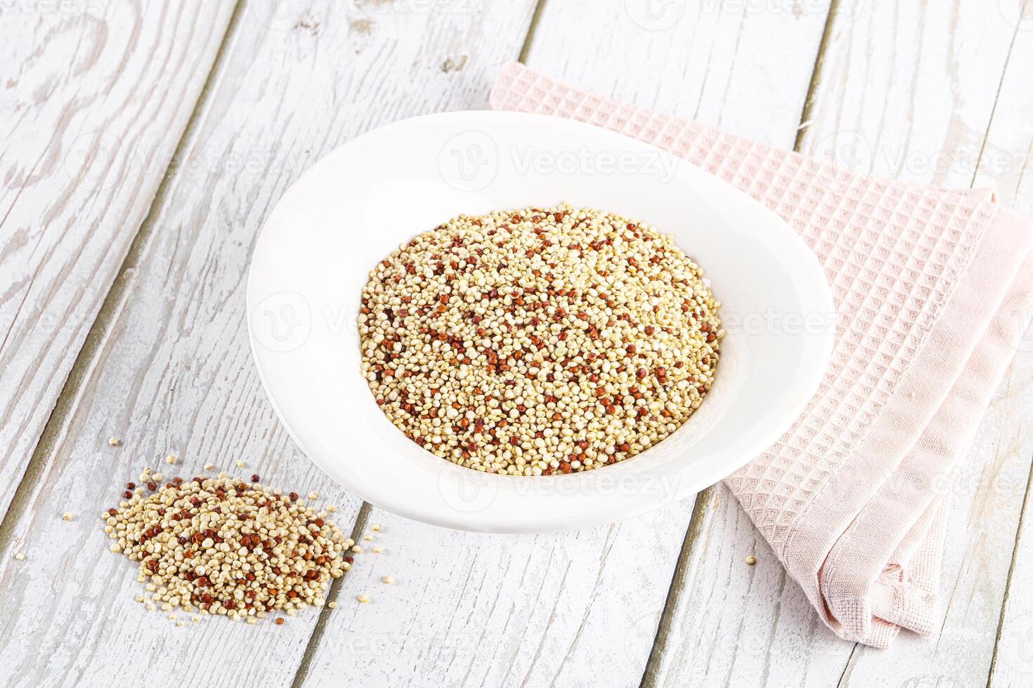 Raw dry quinoa cereal grain photo