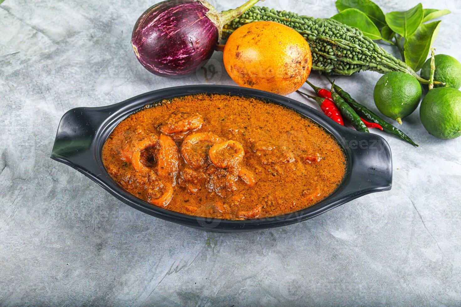 Indian cuisine - Masala with calamari photo