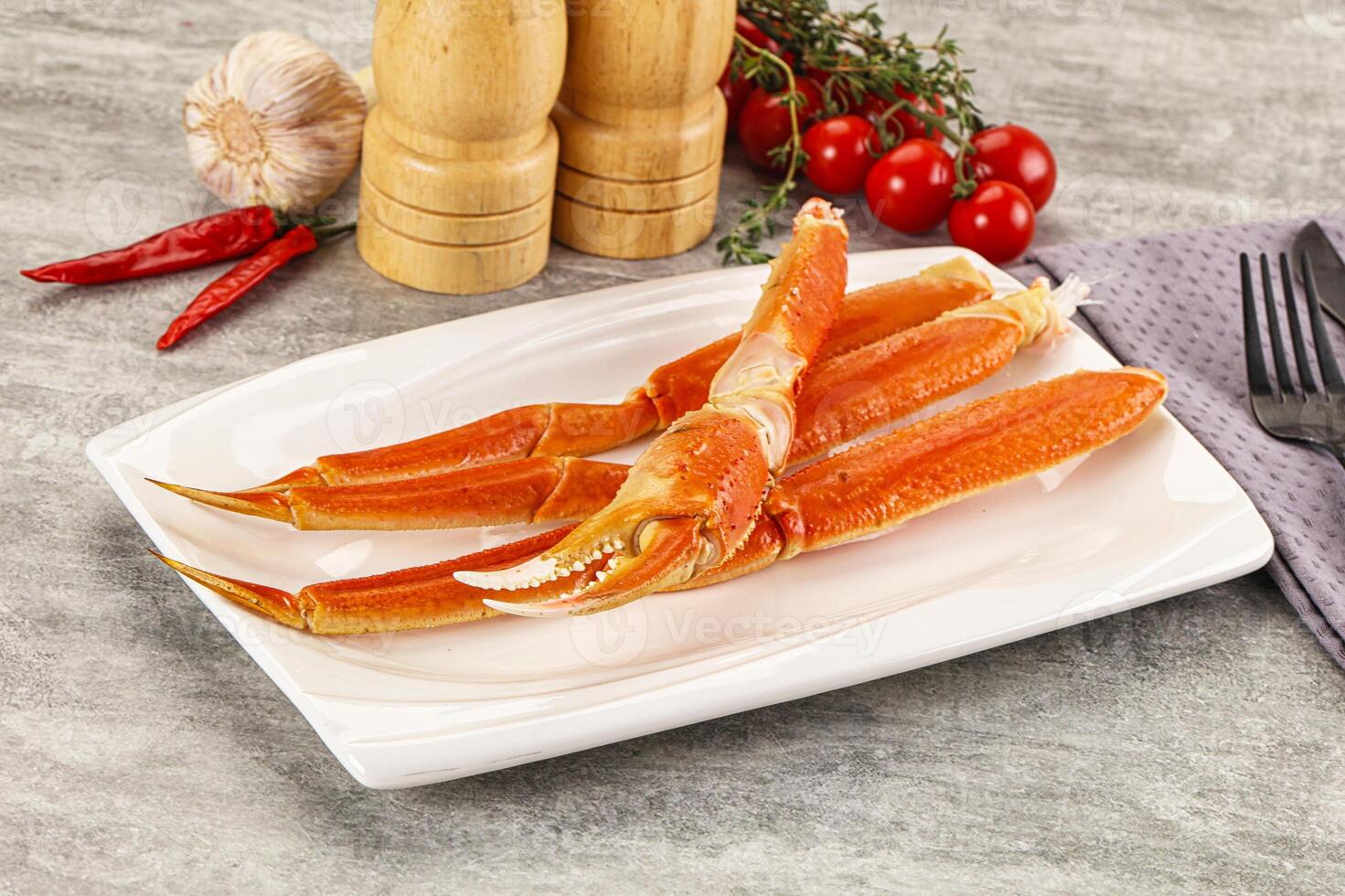 Delicous luxury crab claw legs photo