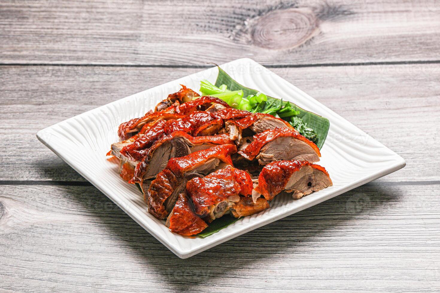 Asian cuisine - roasted duck with skin photo