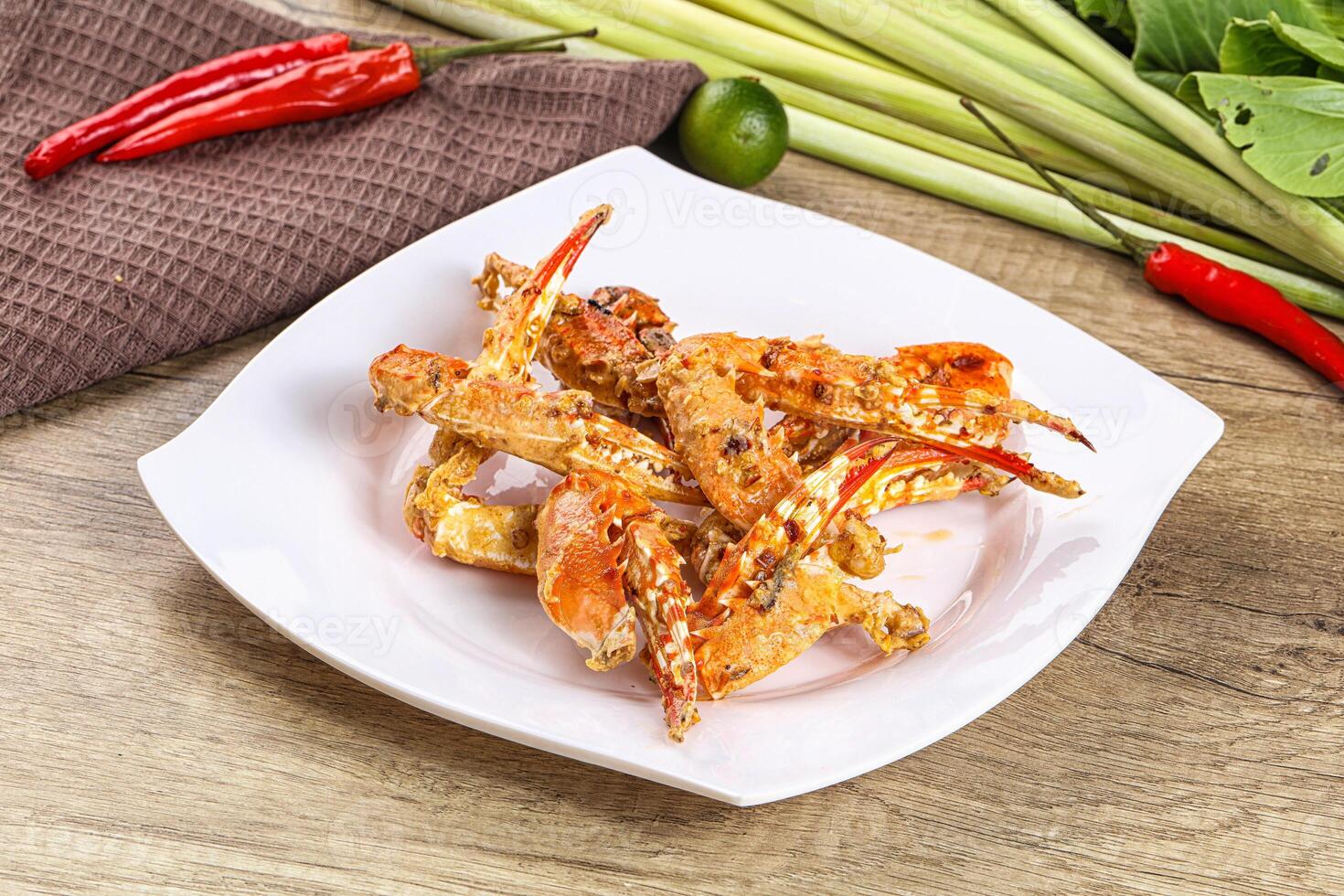 Delicous steamed Spider crab Claws photo