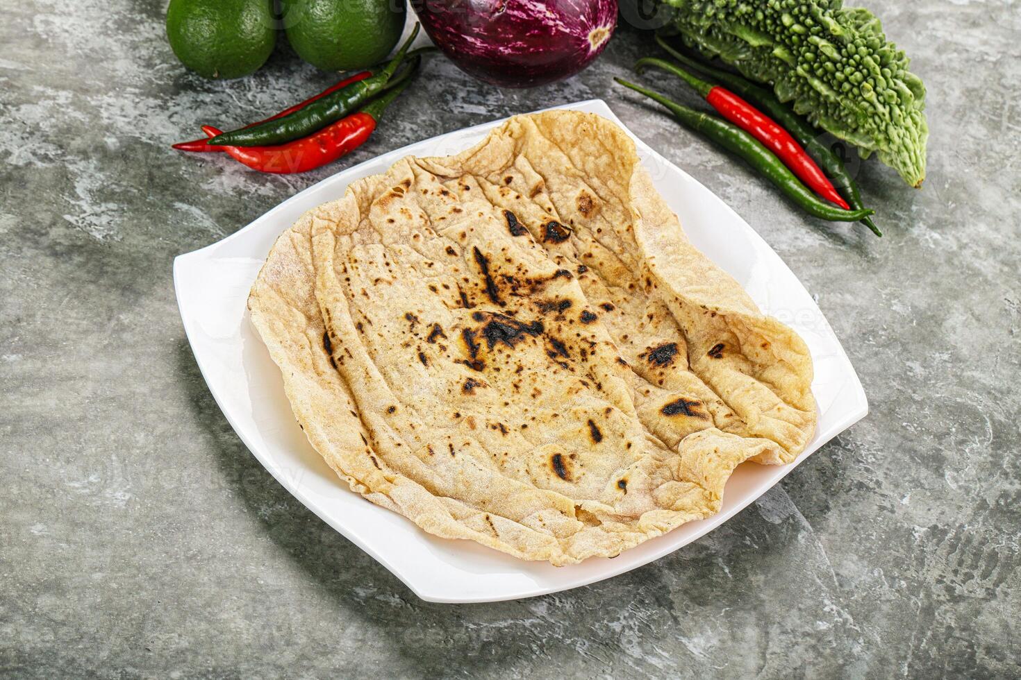 Indian traditional tandori bread - Roti photo